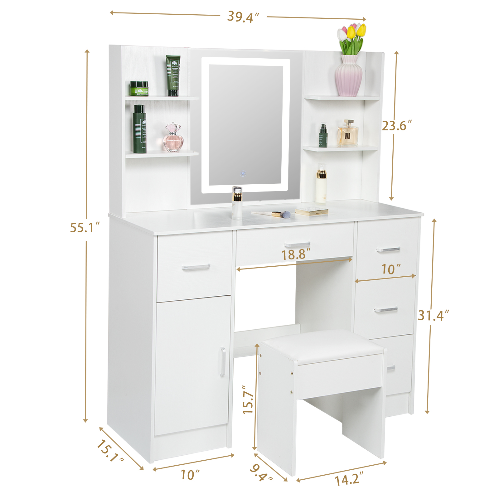 Set Tavolo da Trucco con Illum - Office Furniture Okc recensione e prezzo